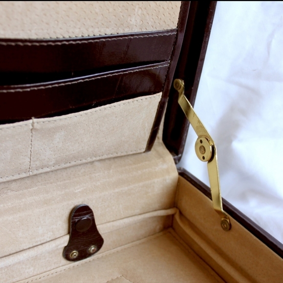 VINTAGE Genuine Leather Suitcase Buxton Brown | Excellent Condition Retro Unisex - Picture 8 of 15